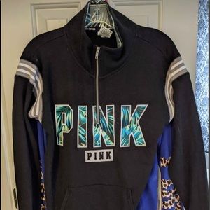 ⭐️pink limited edition tropical half zip- XS